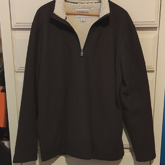 Orvis Men's Quarter 1/4 Zip Fleece Lined Pullover Brown LT - Picture 1 of 5